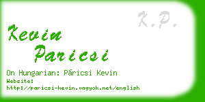kevin paricsi business card