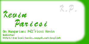 kevin paricsi business card